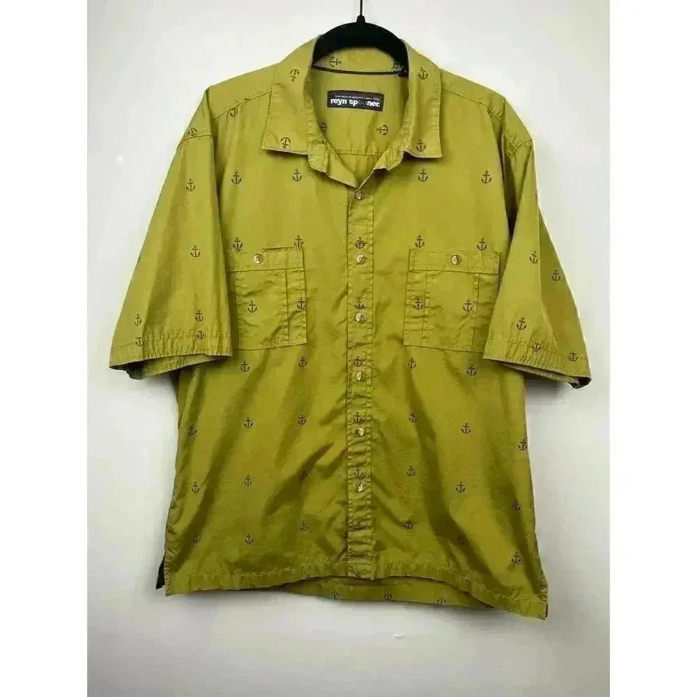 Reyn Spooner Green Nautical Hook Hawaiian Button Down - size XL